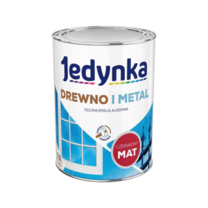 Jedynka Drewno i Metal Mat Czerwony 0,9L