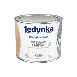 Jedynka Deco&Protect Drewno i Metal Satynowy Połysk Biały 0,2L